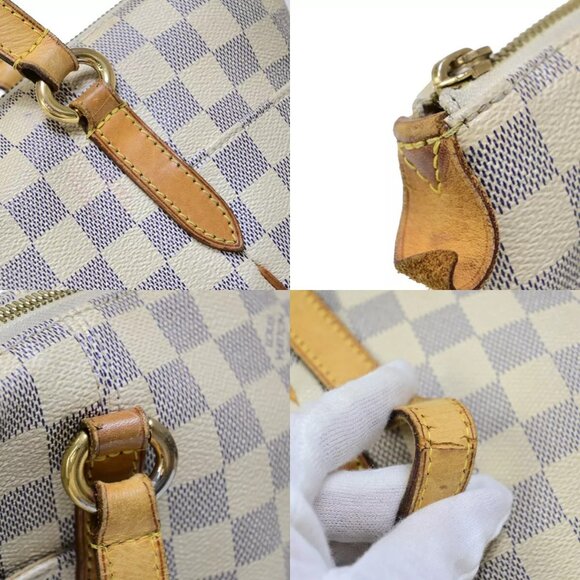 LOUIS VUITTON Totally PM Shoulder Bag Damier Azur Leather White - Picture 9 of 14
